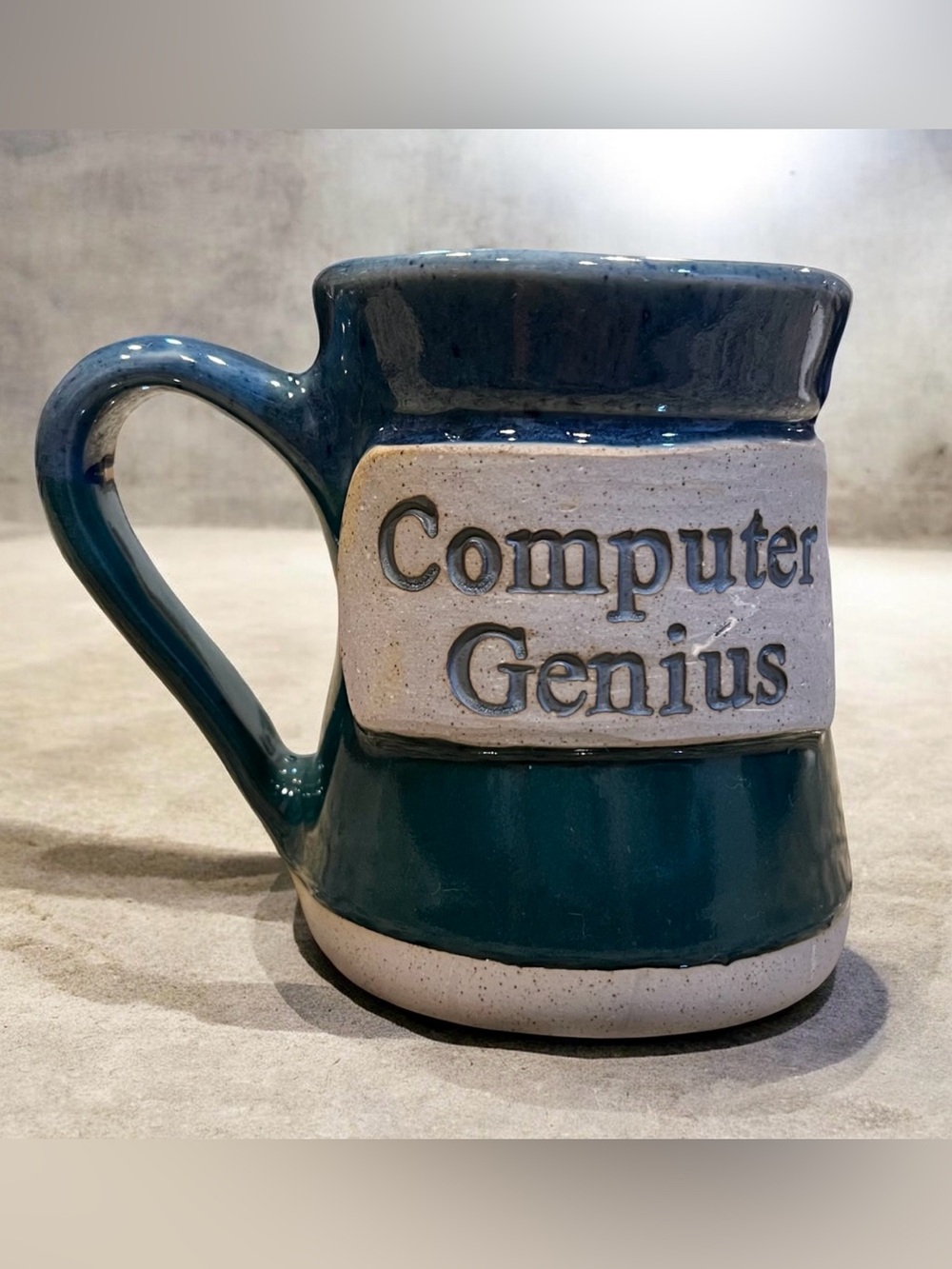 Vintage Tumbleweed Pottery Computer Genius Oversized Mug Heavy Thick